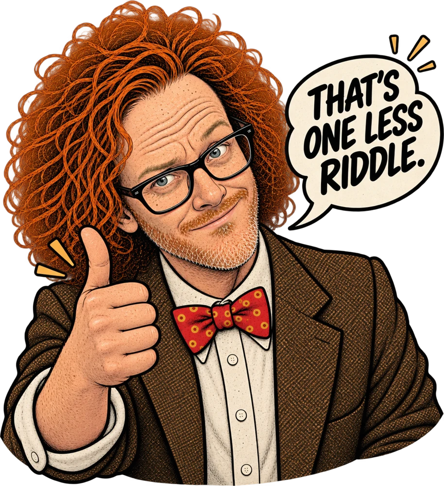 Illustration: thumbs up, thinking “That’s one less riddle.”